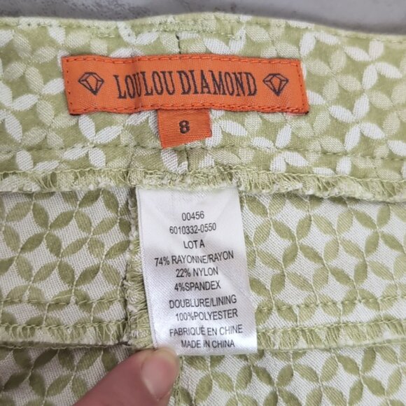 LouLou Diamond Straight Leg Pants Stretch Patterned Textured Spring - Picture 7 of 11